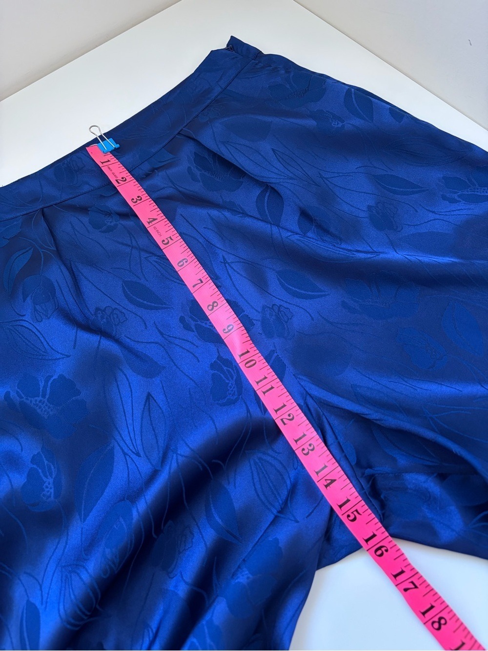 RONNY KOBO COLLECTION Kristine Satin Jacquard Balloon Pants in Royal Blue M - Picture 10 of 11